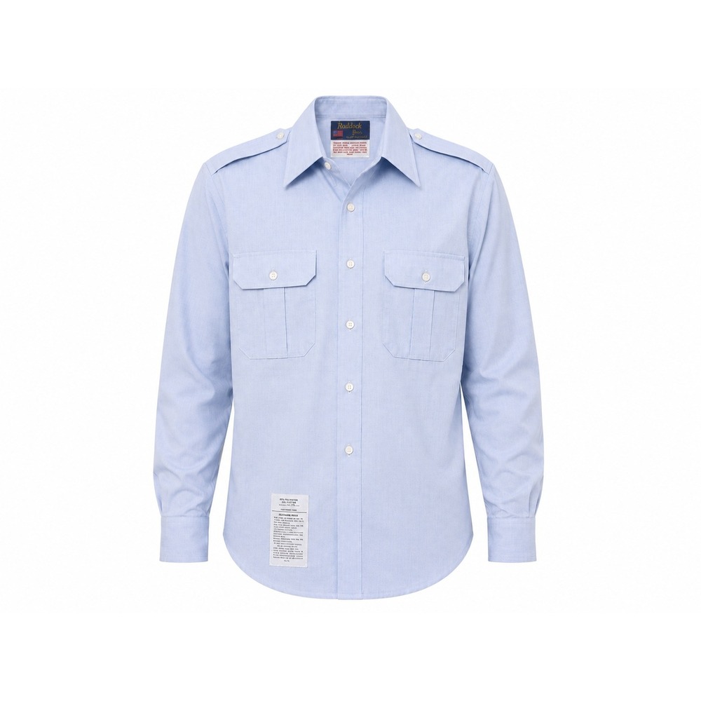 Ruddock Bros Men's Blue 1581 USAF Certified Uniform Shirt Long Sleeve 15.5 x 35C